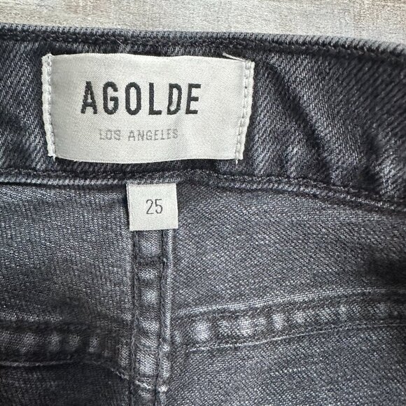 Agolde Black Nico High Rise Button Fly Medium Wash Ankle Slim Jeans Women's 25 - Picture 8 of 9